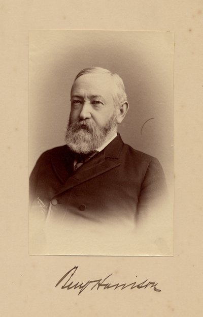 Benjamin Harrison (1833-1901), 23º Presidente de EE.UU., foto de George Prince, Washington DC de American Photographer