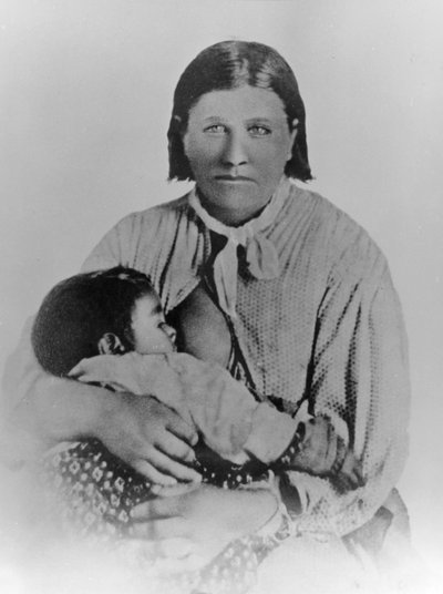 Cynthia Ann Parker con su hija Prari Flower, c.1861 de American Photographer