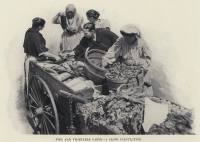 Carros de pescado y vegetales, un cálculo cerrado de American Photographer