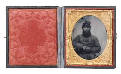 Retrato enmarcado del soldado Joseph Absalom Higginbotham, Co. I de American Photographer