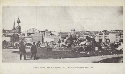 Geary Street, San Francisco, tras el terremoto y el incendio de American Photographer