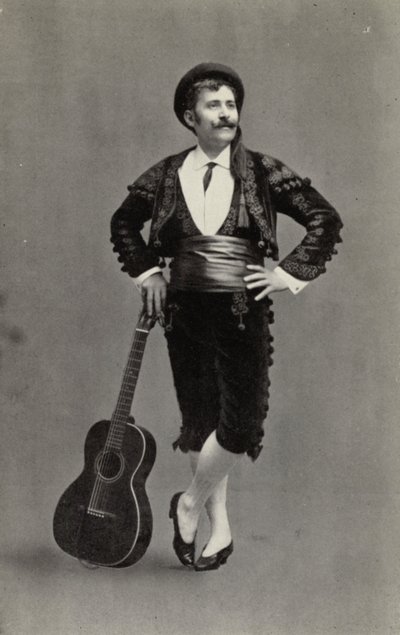 Guiseppe Campanari, como Fígaro, en "El barbero de Sevilla" (fotografía en blanco y negro) de American Photographer