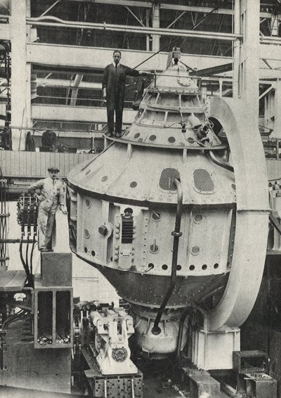Estabilizador giroscópico del transatlántico italiano Conte di Savoia (foto b/n) de American Photographer
