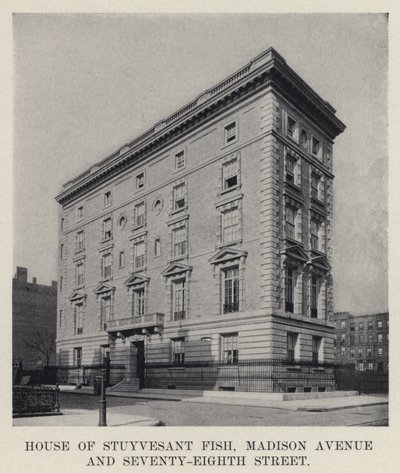Casa de Stuyvesant Fish, Madison Avenue y Seventy-Eighth Street de American Photographer