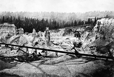 Minería hidráulica, c.1860-80 de American Photographer