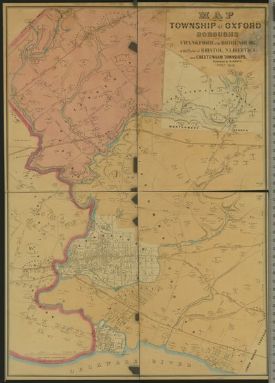 Mapa del Municipio de Oxford, Boroughs de Frankford y Bridesburg con partes de Bristol, N. Liberties y Cheltenham Townships, 1849 de American Photographer