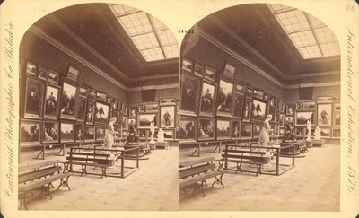 Memorial Hall, Departamento Americano, Exposición Internacional del Centenario de 1876, Filadelfia (impresión estereoscópica) de American Photographer