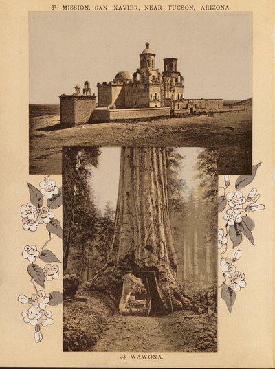 Misión, San Xavier, cerca de Tucson, Arizona; Wawona (foto b/n) de American Photographer