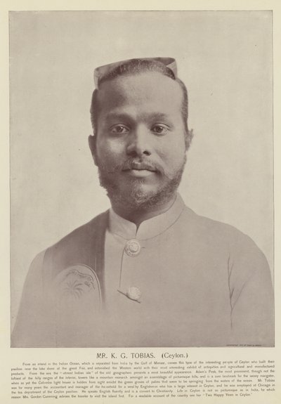 Sr. K G Tobias, Ceilán de American Photographer