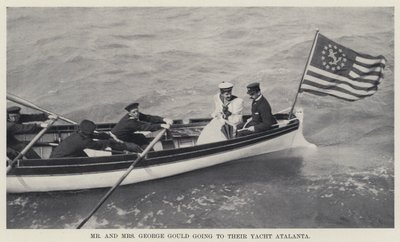 El Sr. y la Sra. George Gould yendo a su yate Atalanta de American Photographer