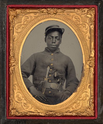 Retrato de un soldado,c. 1863 (foto) de American Photographer