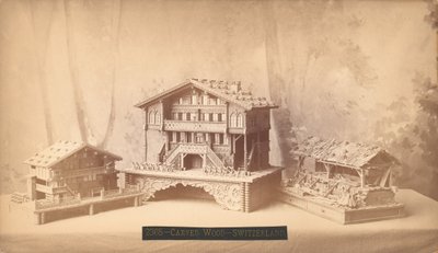 Cabañas suizas, modelos tallados, Exposición Internacional del Centenario de Filadelfia, 1876 de American Photographer