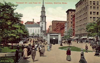 Iglesia de Tremont Street y Park Street, Boston, Massachusetts (foto en color) de American Photographer