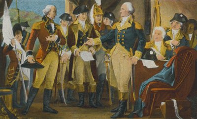 Washington rechazando las oberturas de Cornwallis, en Yorktown, Virginia (foto en color) de American Photographer