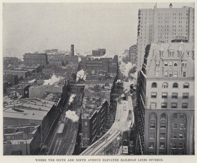 Donde las Líneas Elevadas del Ferrocarril de la Sexta y Novena Avenida Divergen de American Photographer