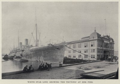 Línea White Star, mostrando el Teutonic en su Muelle de American Photographer