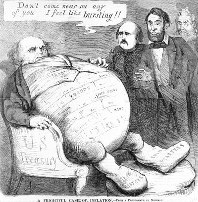 Un caso espantoso de inflación, c.1863 de American School