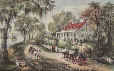 Un Hogar en el Misisipi, pub. 1871, Currier & Ives de American School