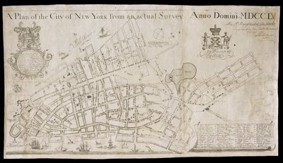 Un plano de la ciudad de Nueva York de una encuesta real de American School