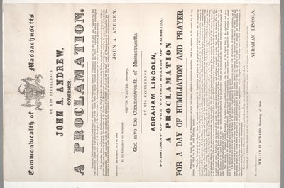 Proclamación para un día de humillación y oración, 28 de julio de 1864 de American School
