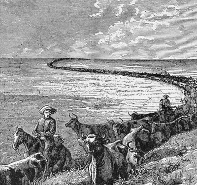 Un sendero en las Grandes Llanuras, ilustración de 