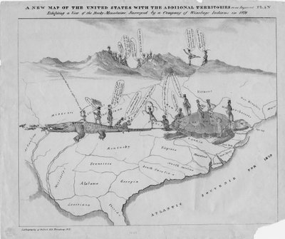 Un nuevo mapa de los Estados Unidos con los territorios adicionales en un plan mejorado, c.1828 de American School