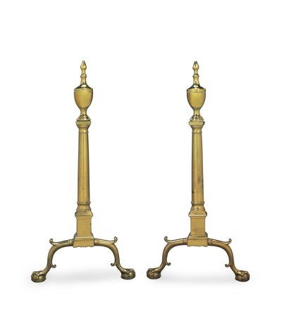 Un par de andirons Chippendale, Filadelfia o Nueva York, 1780-1800 de American School