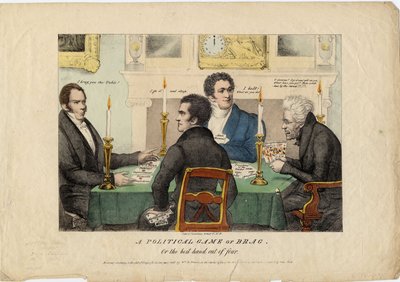 Un juego político de fanfarronear, o, la mejor mano de cuatro, 1831 de American School