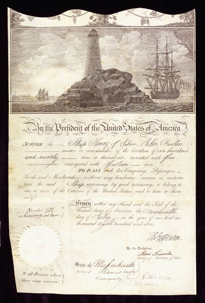 Pasaporte de un barco para 