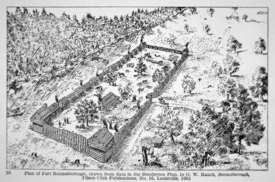 Vista del Fuerte Boonesborough en Kentucky de American School