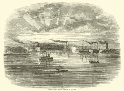 Flota del Almirante Porter en la desembocadura del Yazoo, diciembre 1862 de American School