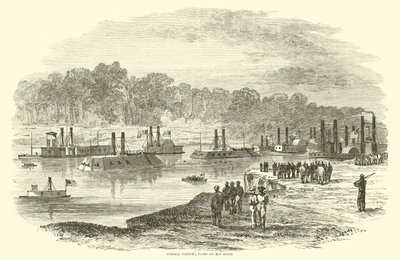 La flota del almirante Porter en el río Rojo, marzo de 1864 de American School