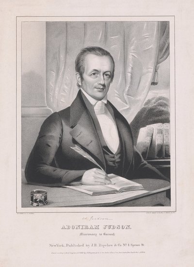 Adoniram Judson 1788 - 1850, misionero en Birmania, pub. 1846 de American School