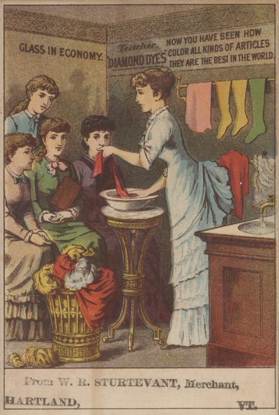 Anuncio de Diamond Dyes (litografia de color) de American School