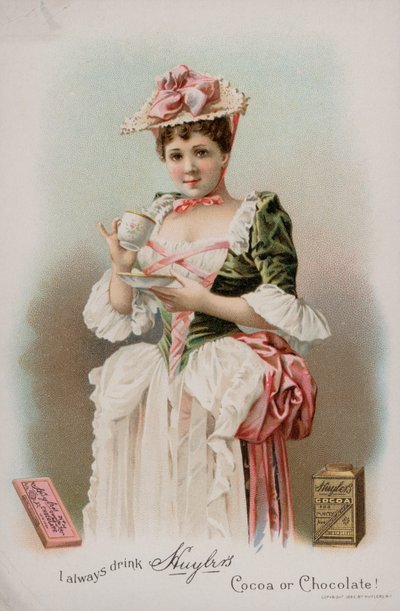 Anuncio de cacao y chocolate para beber de Huyler, 1893 de American School