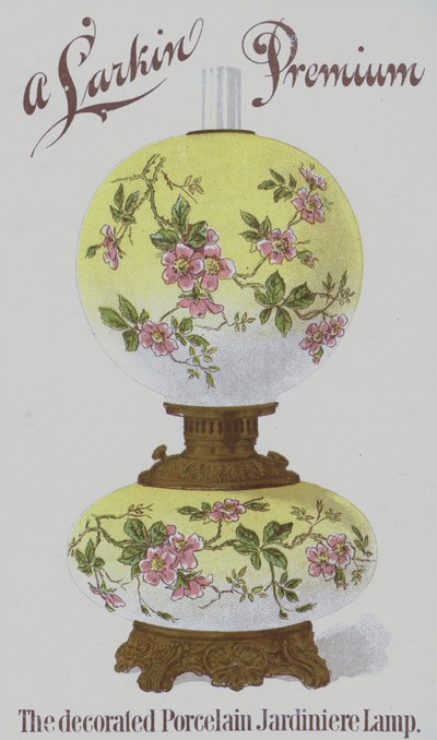 Anuncio de lámparas de porcelana decoradas Larkin Premium de American School