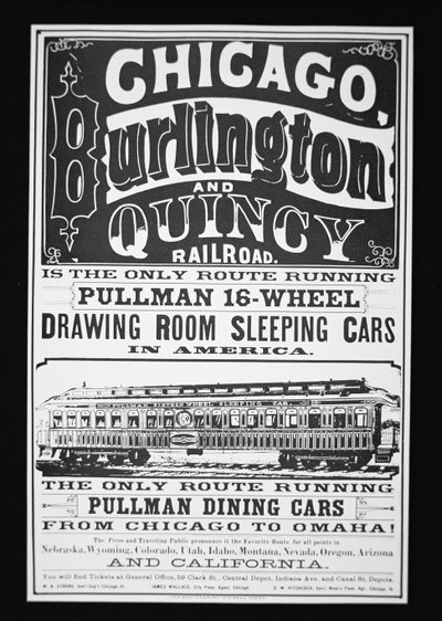 Anuncio de Coches Pullman de Chicago, c.1875 de American School