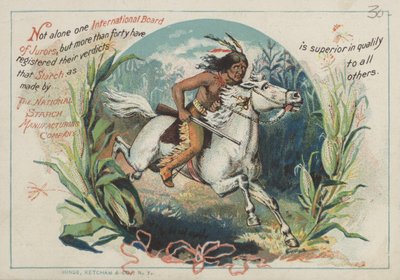Anuncio de la Compañía Nacional de Fabricantes de Almidón (chromolitho) de American School