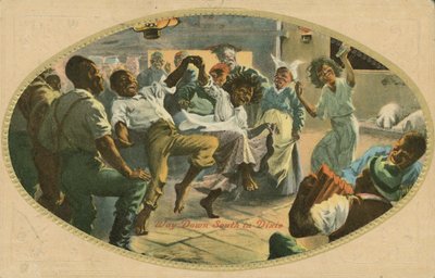 Baile afroamericano en Dixie (litografia en color) de American School