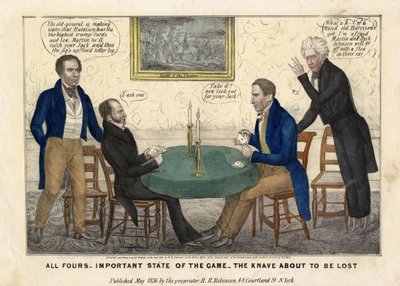 Todos los cuatros: estado importante del juego - el knave a punto de perderse, 1836 de American School