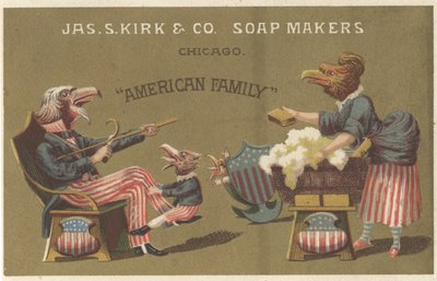 Familia Americana, anuncio de James Kirk & Co. Soap Makers, c.1880 de American School
