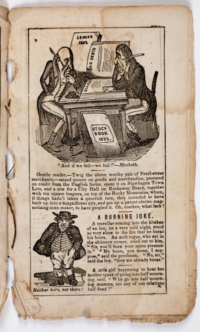 Y si fallamos - ¡fallamos! Macbeth, página 7 de El Comic All-my-nack de Elton, 1838 de American School
