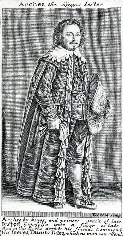 Archee, el bufón del rey, un retrato de Archibald Armstrong, por Thomas Cecill, 1639-1640 de American School