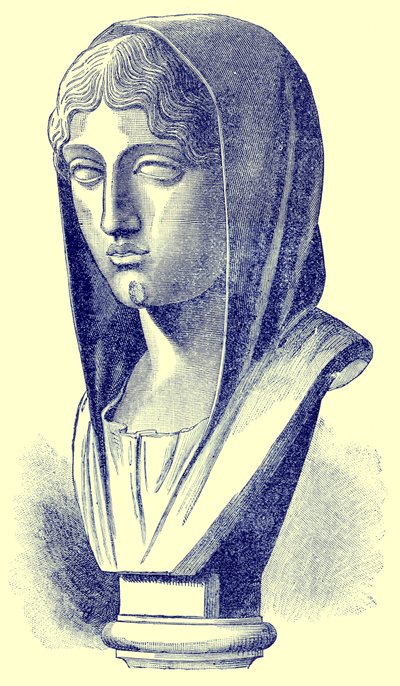 Aspasia, ilustración de History of Greece de Victor Duruy, publicado en 1890 de American School