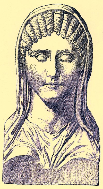 Aspasia, ilustración de History of Greece de Victor Duruy, publicado en 1890 de American School