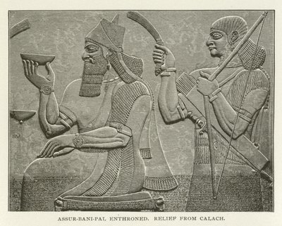 Asurbanipal entronizado, relieve de Calach de American School