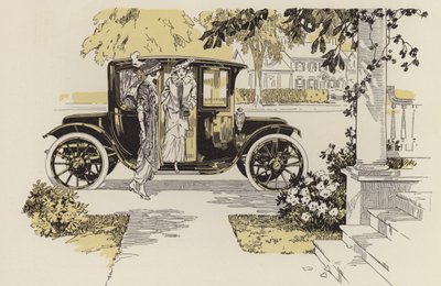 Ilustraciones de automóviles, antes de la 1ª Guerra Mundial (litografía) de American School