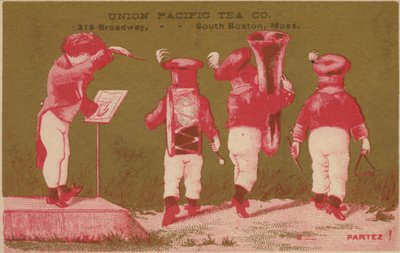 Banda, anuncio de Union Pacific Tea Co, South Boston de American School