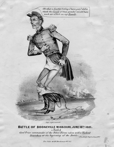 Batalla de Booneville, Missouri, 18 de junio de 1861: un boceto del General Price con una diarrea violenta al comienzo de la batalla de American School