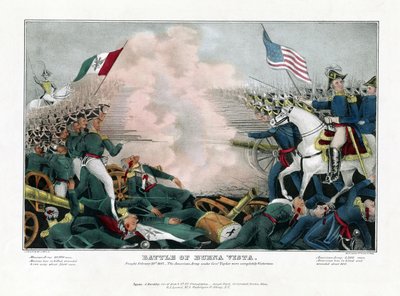 Batalla de Buena Vista, librada el 23 de febrero de 1847, el ejército estadounidense bajo el mando del general Taylor fue completamente victorioso de American School